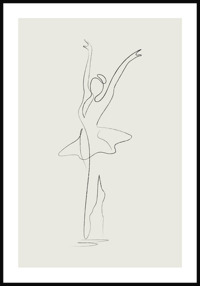 Line Art Poster Ballett Tänzerin 