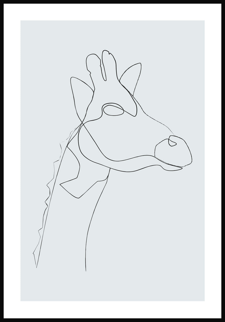 Line Art Poster Giraffe