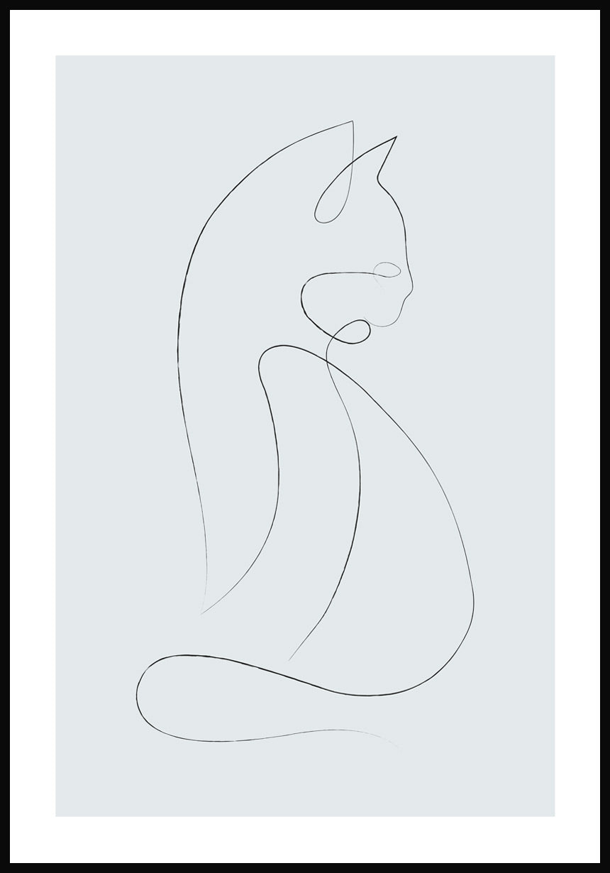 Line Art Poster Katze