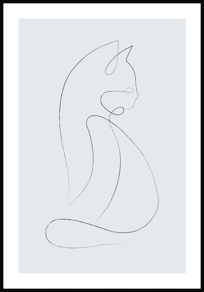 Line Art Poster Katze