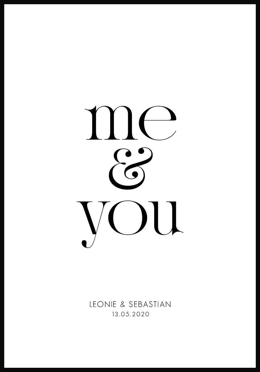 Me and You personalisierbares Poster