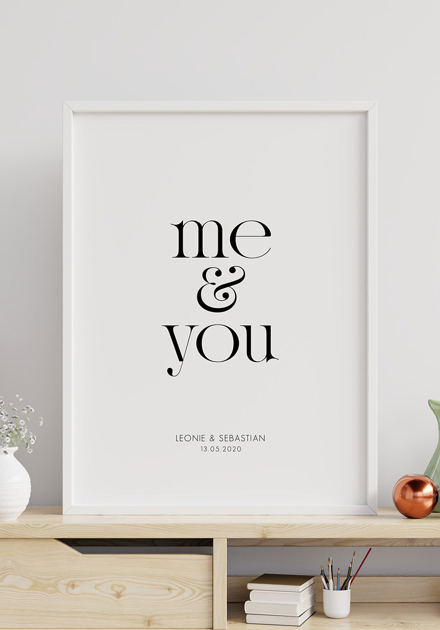 Me and You personalisierbares Poster Wanddeko