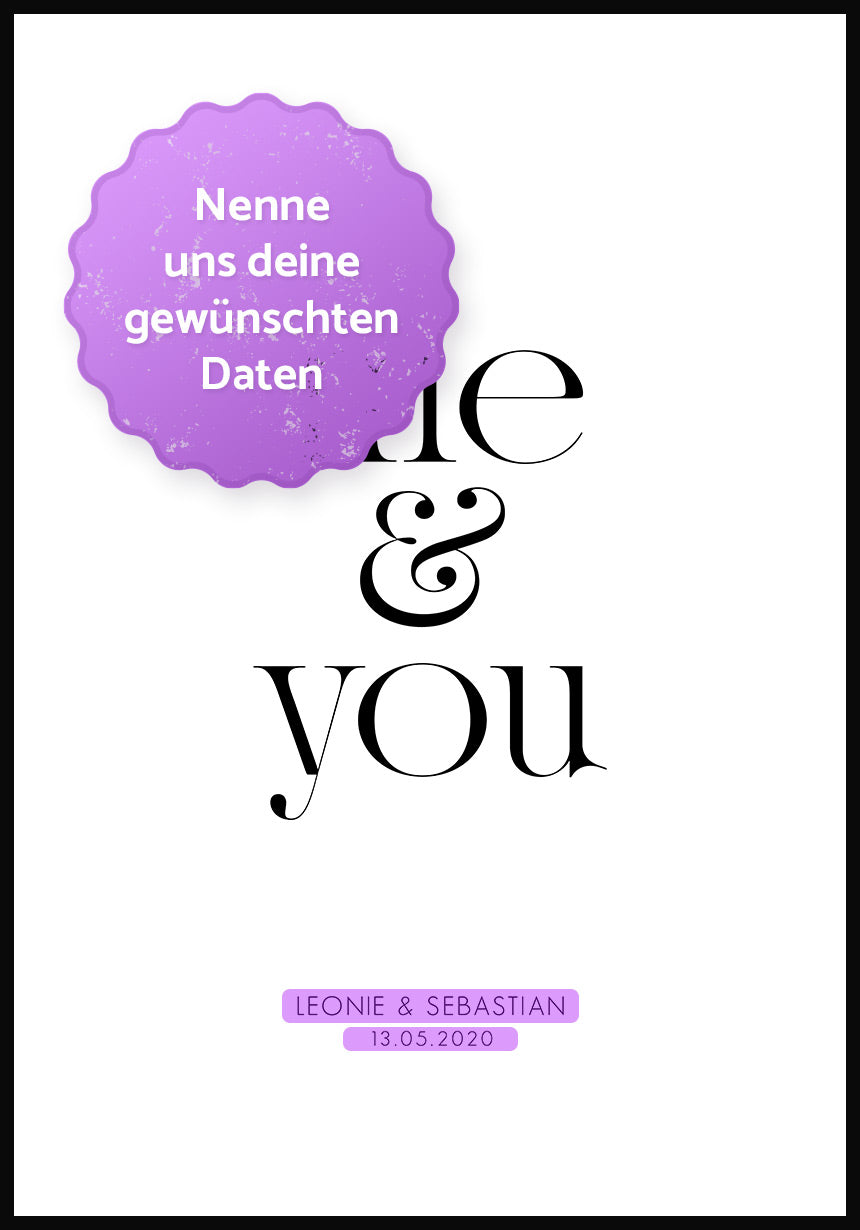 Me and You personalisierbares Poster Personalisierbar