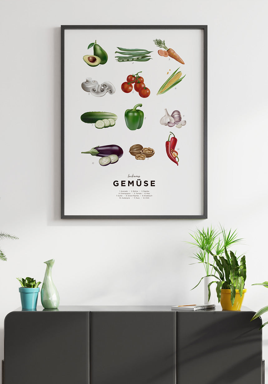Gemüsesorten Poster illustriert