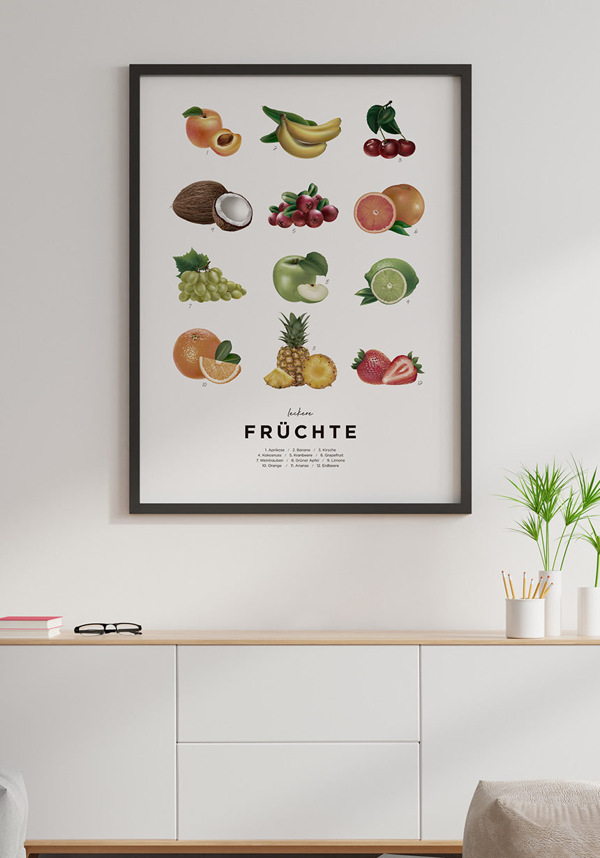 Leckere Früchte Poster für die Küche