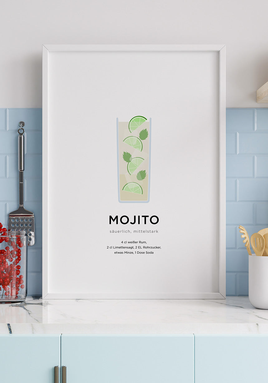 Mojito Cocktail Poster für die Küche