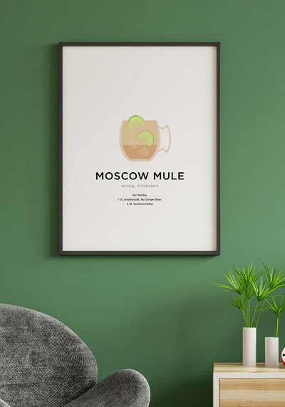 Moscow Mule Cocktail Poster Illustration