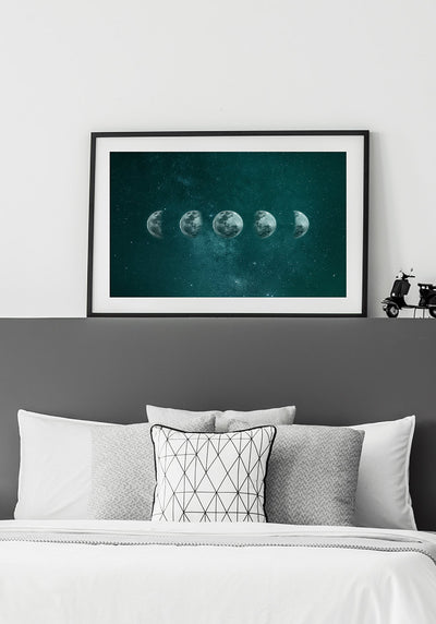 Mondphasen Poster Querformat