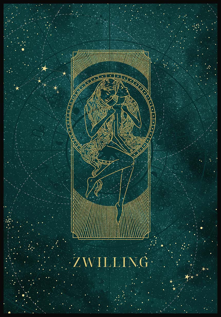 Sternzeichen Poster Zwilling