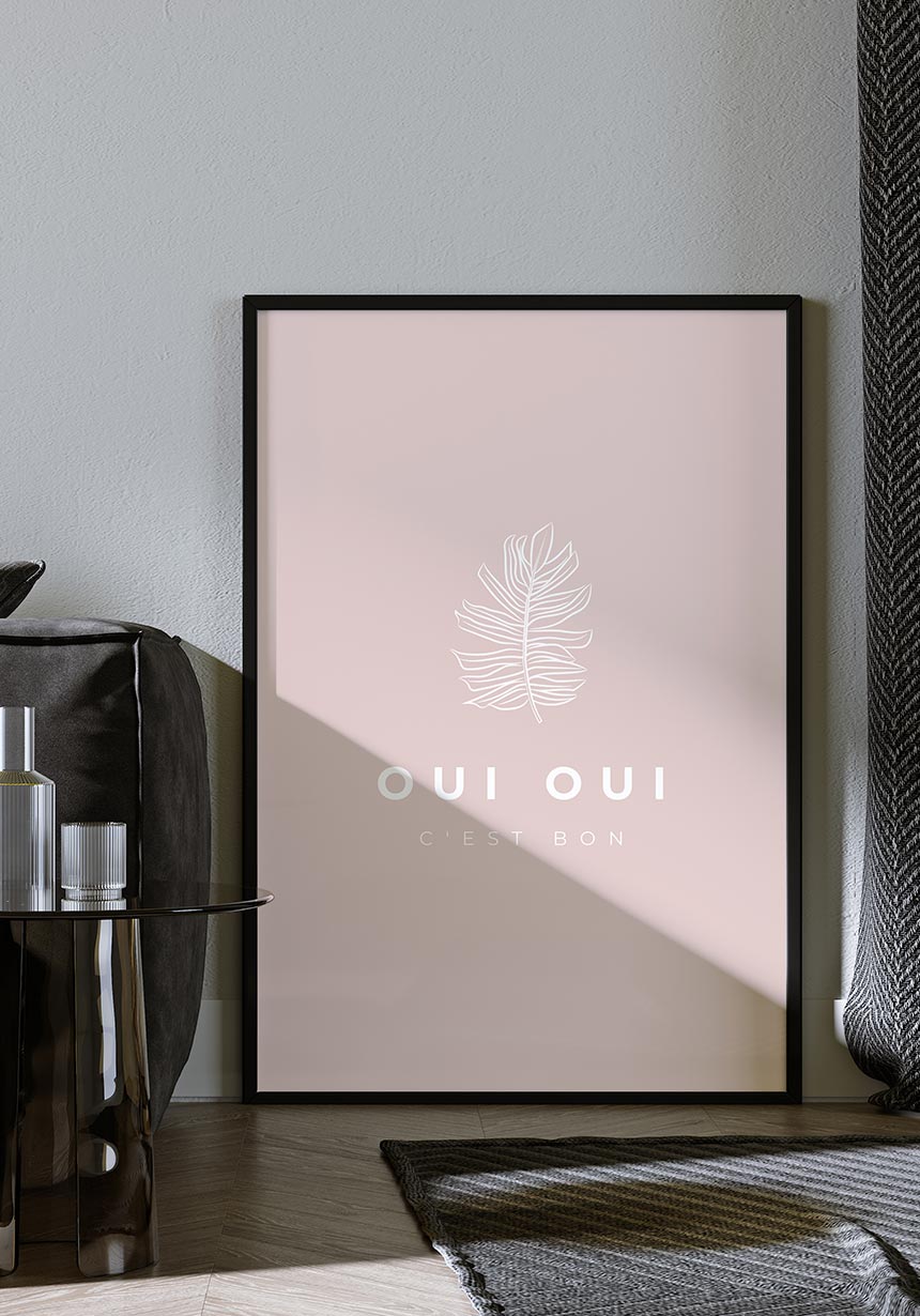Poster Oui Oui Typografie pastel world im Schlafzimmer