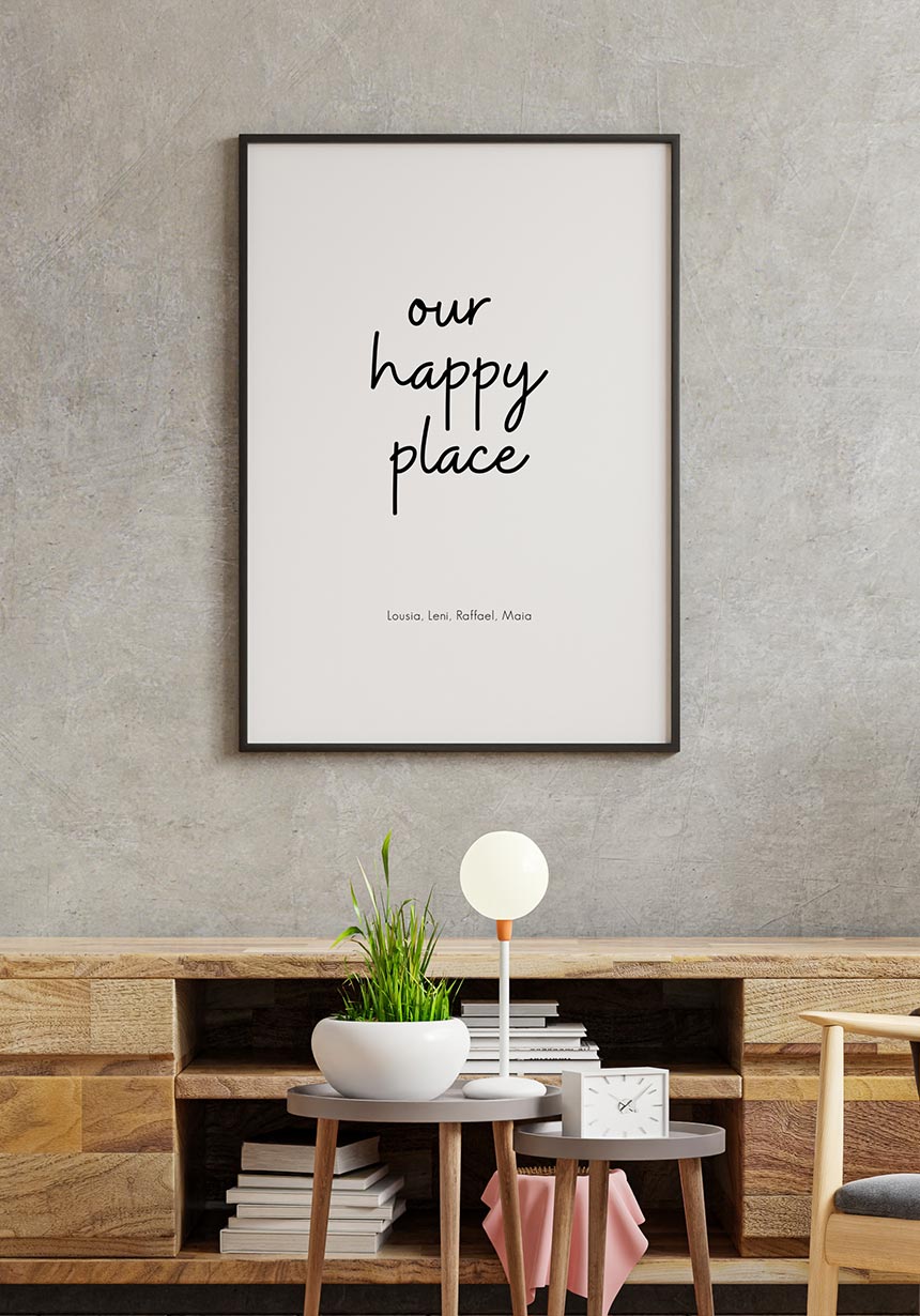 Our happy place personalisierbares Poster