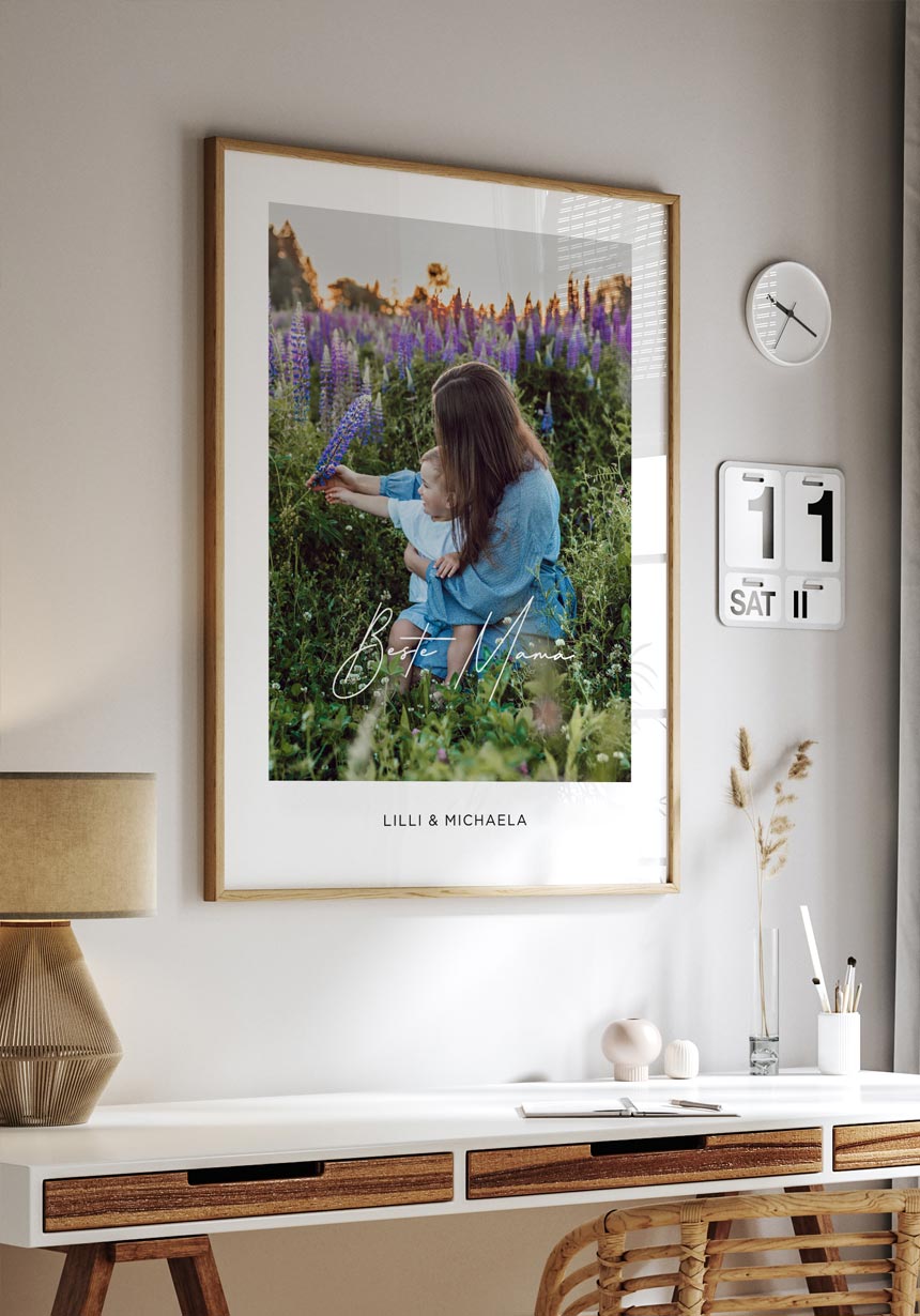 Personalisiertes Poster Beste Mama mit Bild für Zuhause