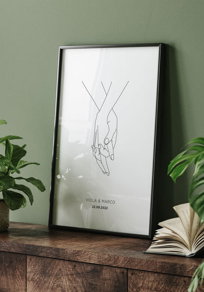 Hand in Hand - Personalisierbares Poster für den Partner