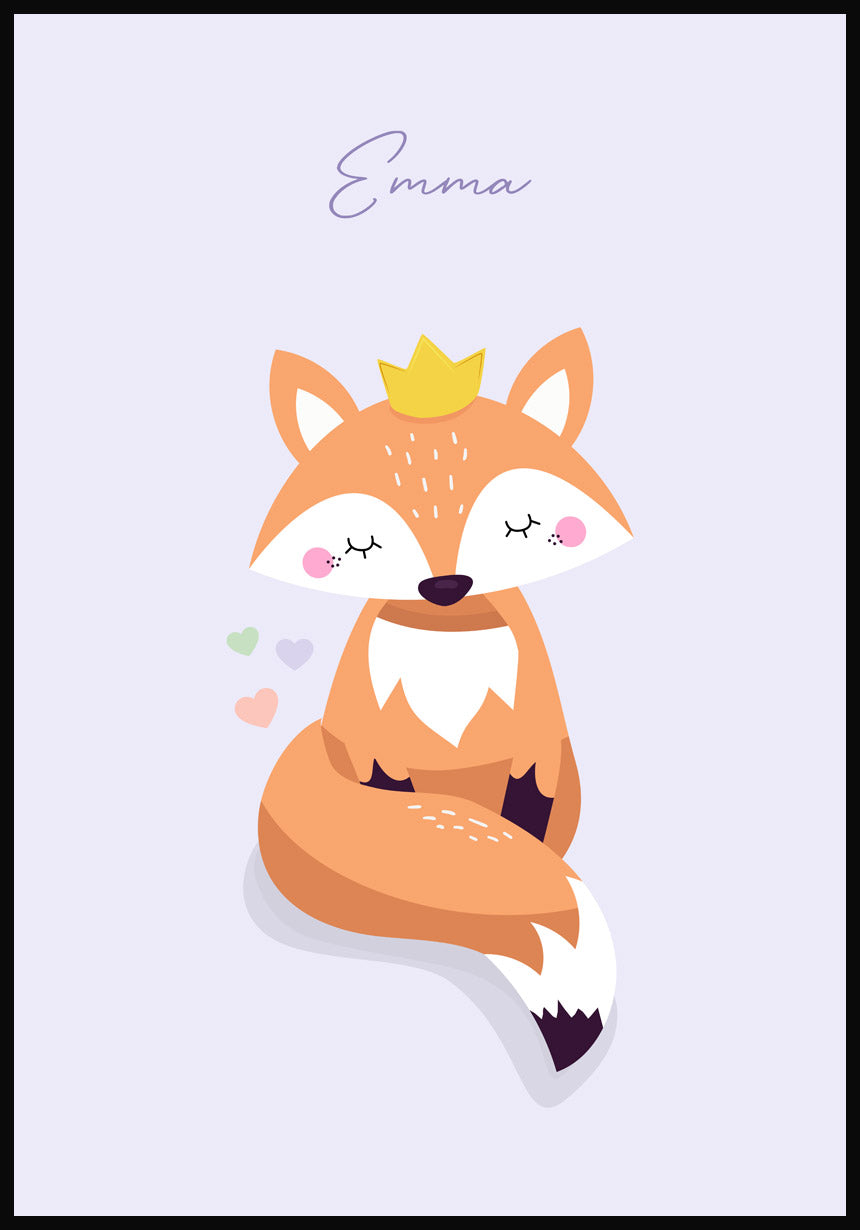 Fuchs mit Krone Lila