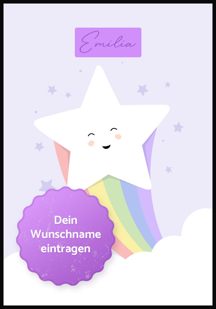 Stern Regenbogen Poster Wunschname