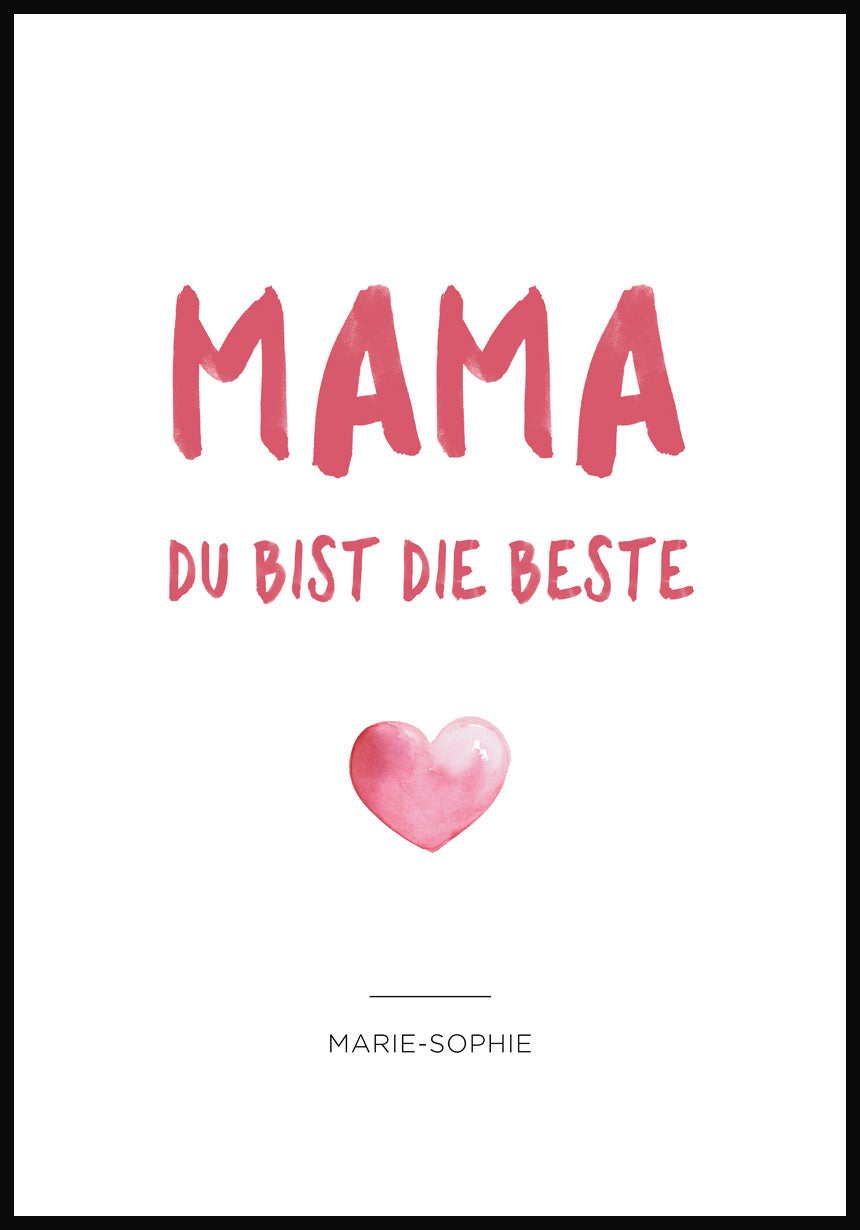 Personalisiertes Poster Mama du bist die Beste