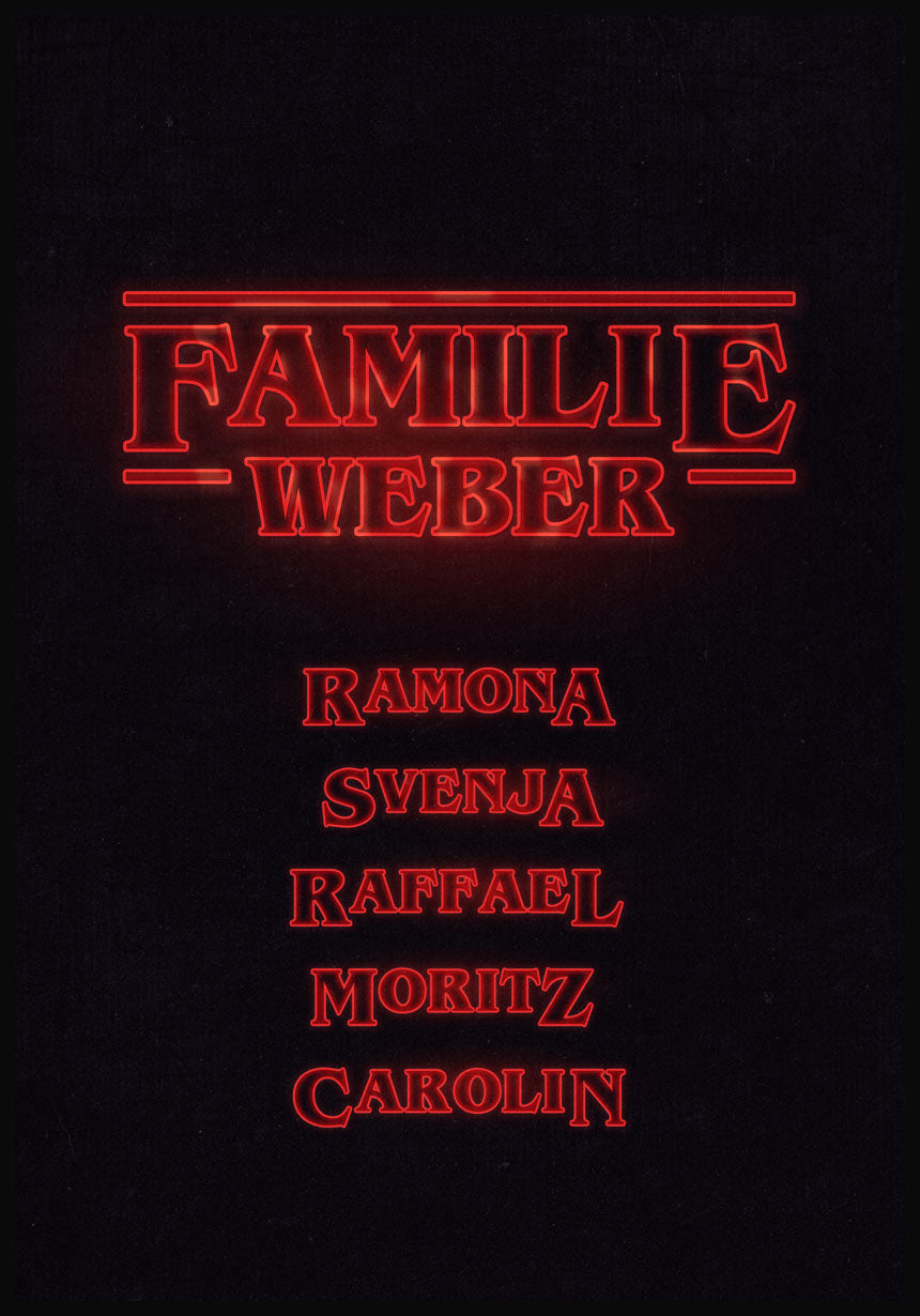 Stranger Things - Personalisiertes Poster mit Familiennamen
