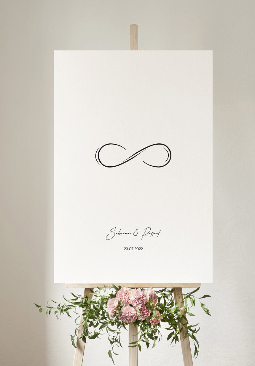 Personalisiertes Poster mit Unendlichzeichen zur Hochzeit