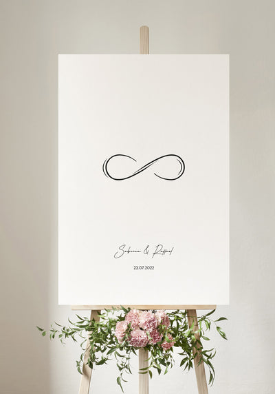 Personalisiertes Poster mit Unendlichzeichen zur Hochzeit