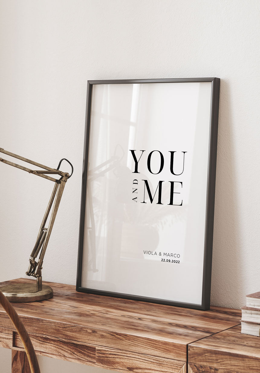 You and Me - Personalisierbares Poster für den Partner