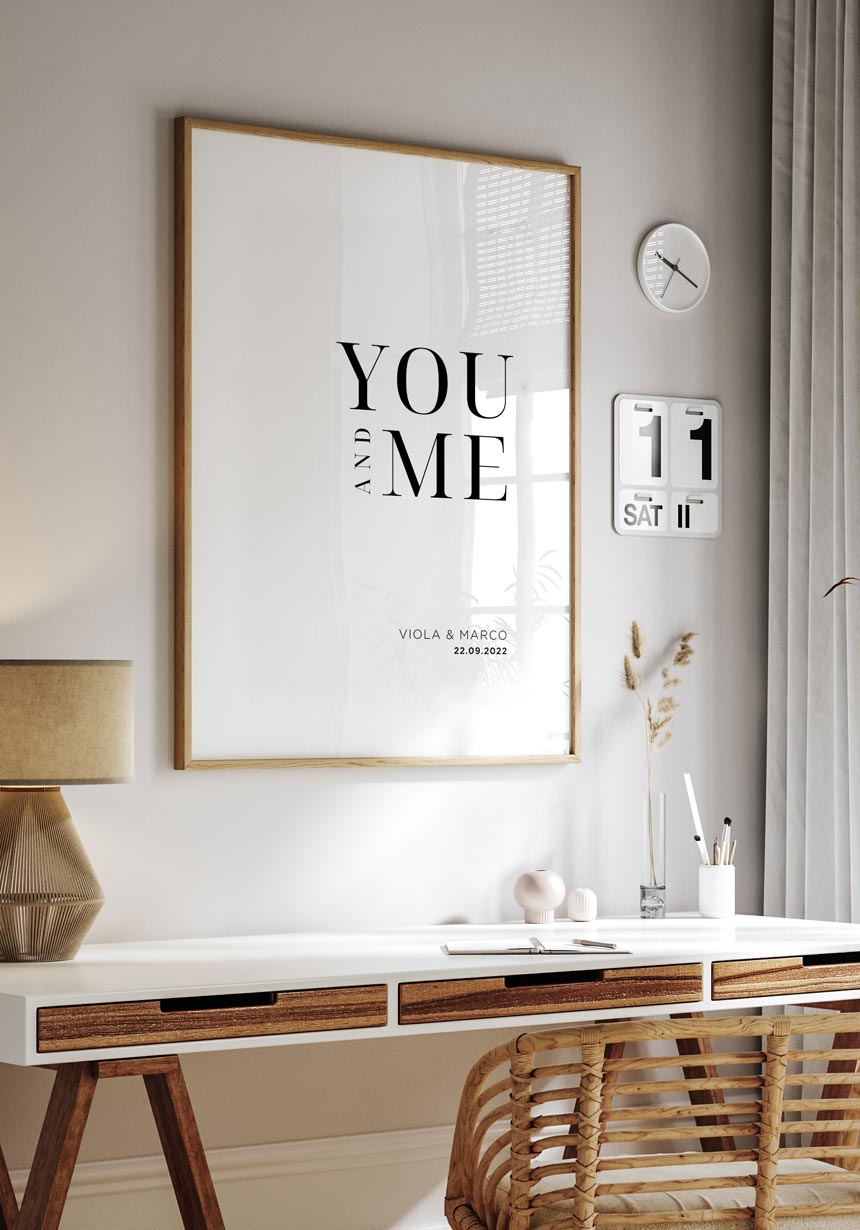You and Me - Personalisierbares Poster Typografie