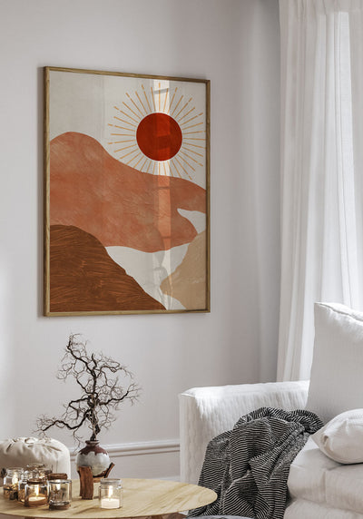 Poster roter Sonnenuntergang No. 2 im Wohnzimmer