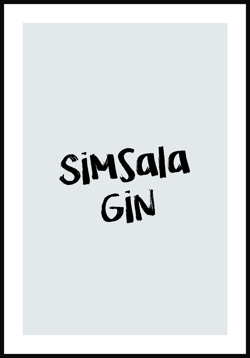 Poster Simsala Gin graublau