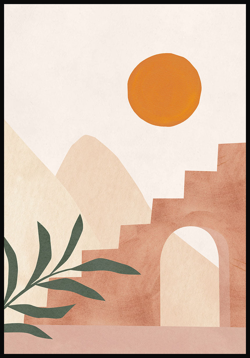 Poster Treppe Dünen Luna e sole