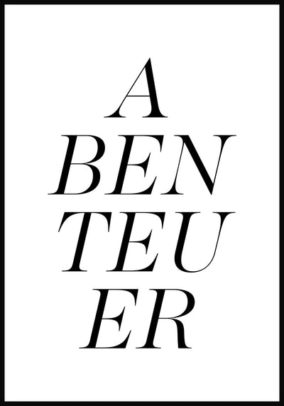 'Abenteuer' Typografie Poster