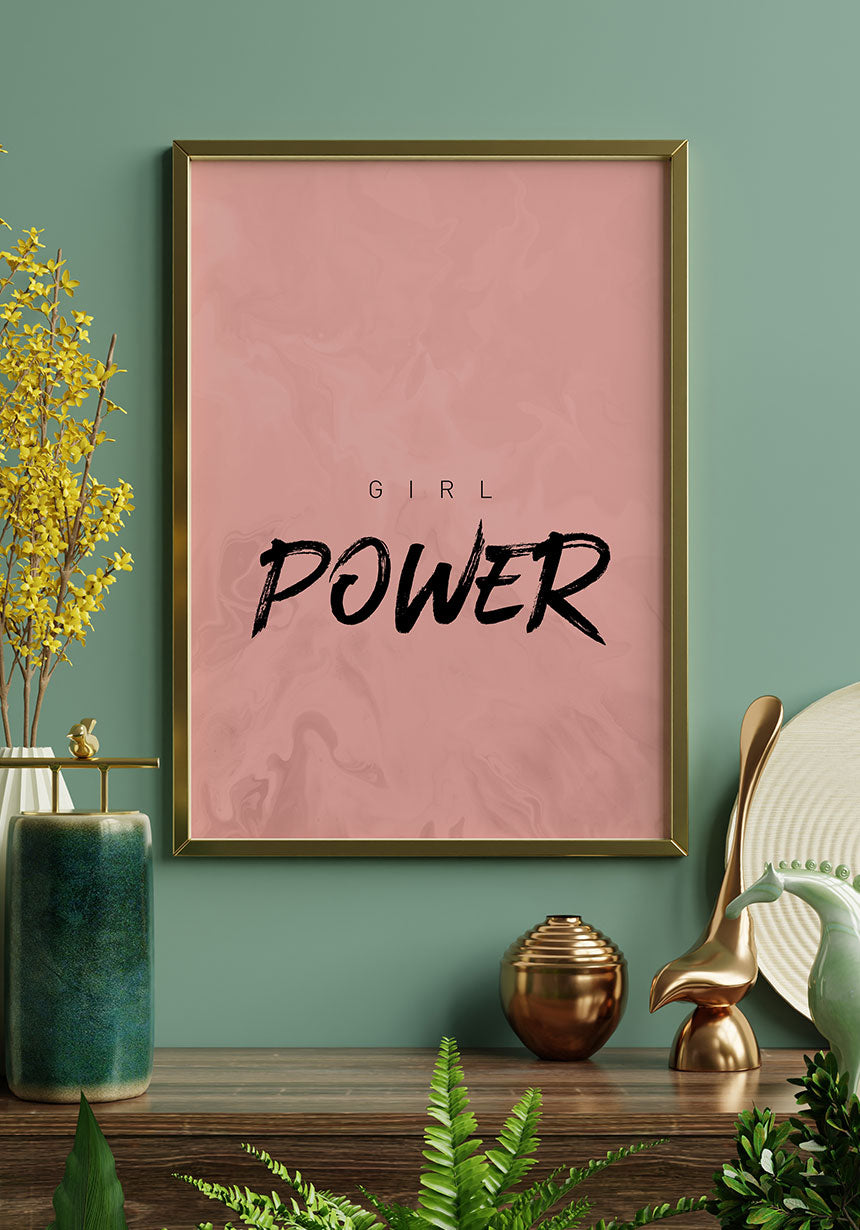 Typografie Poster Girl Power Mary Kay im Wohnzimmer