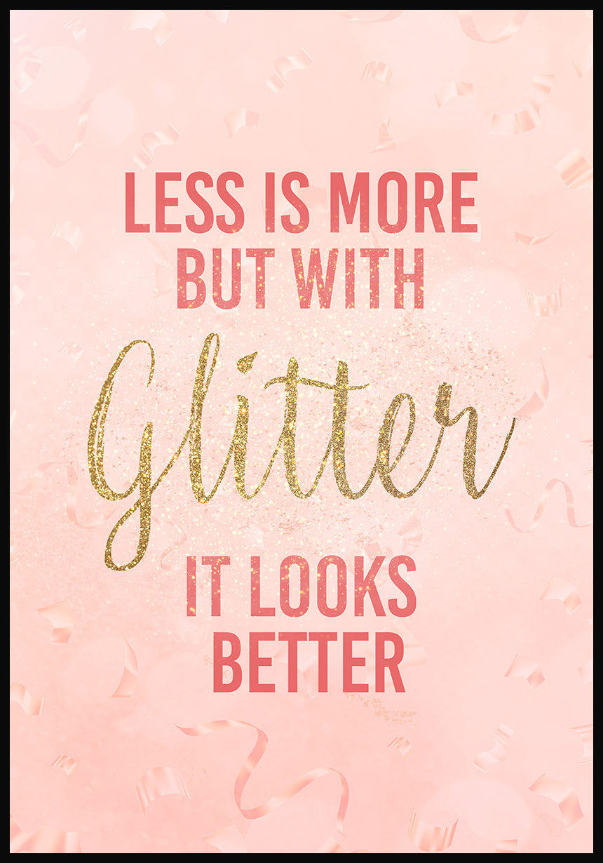 Typografie Poster with glitter it looks better mary kay