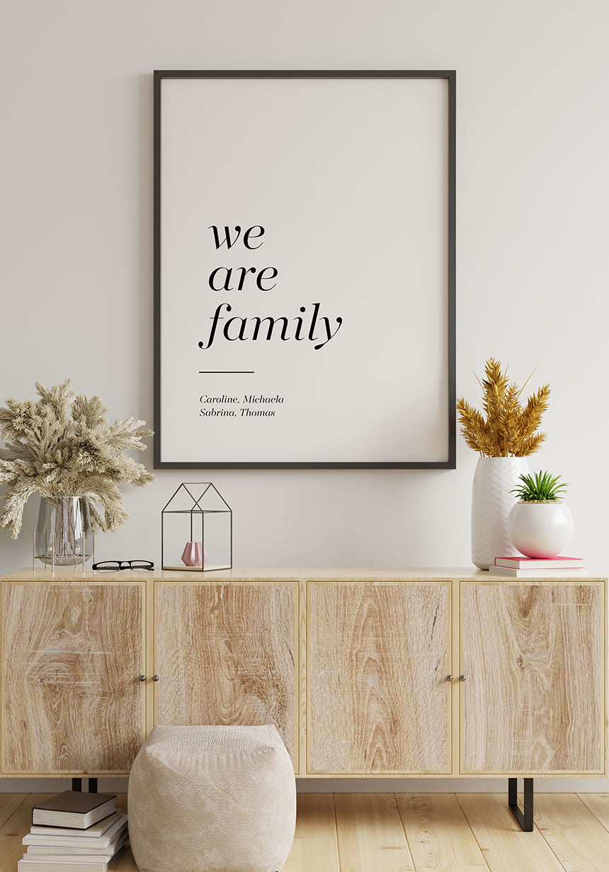 We are family personalisierbares Poster mit Namen Geschenk
