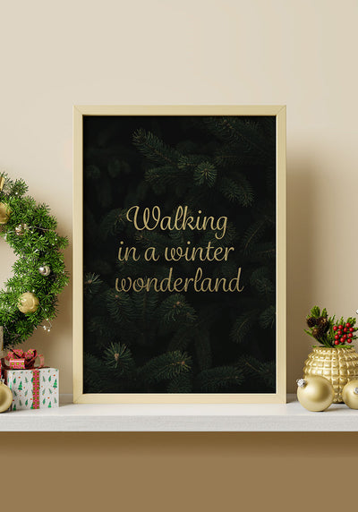 Walking on a winter wonderland Poster goldene Schrift