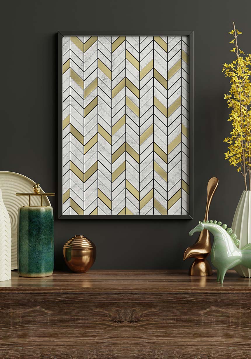 Weiß-Goldene Marmor Textur Poster für Zuhause
