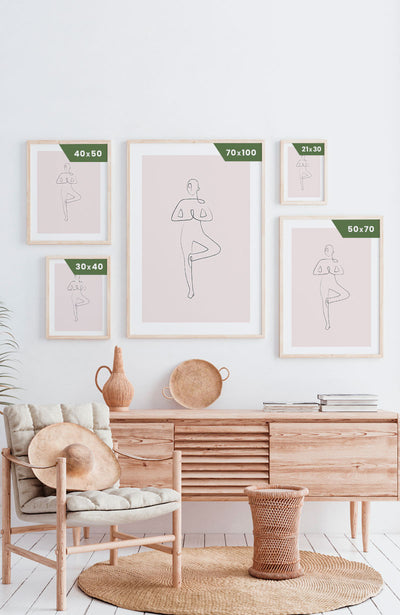 Poster Yoga Line Art Baum Pose Line Art