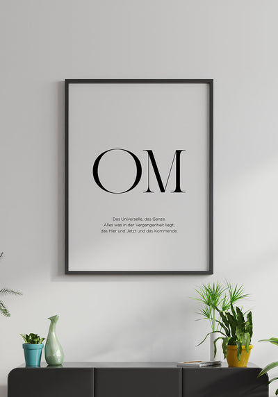 Poster Yoga OM Typografie im Wohnzimmer