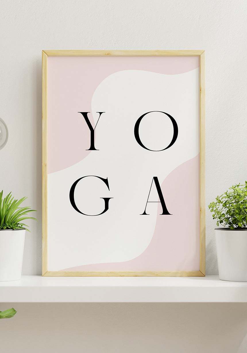 Poster Yoga Typografie im Regal