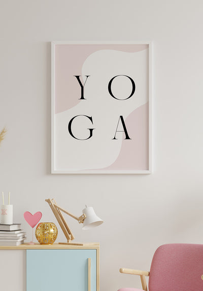 Poster Yoga Typografie im Wohnzimmer