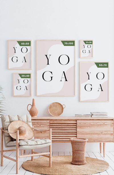 Poster Yoga Typografie Postergrößen