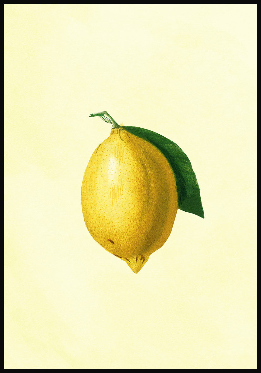Poster Zitrone mit Blatt