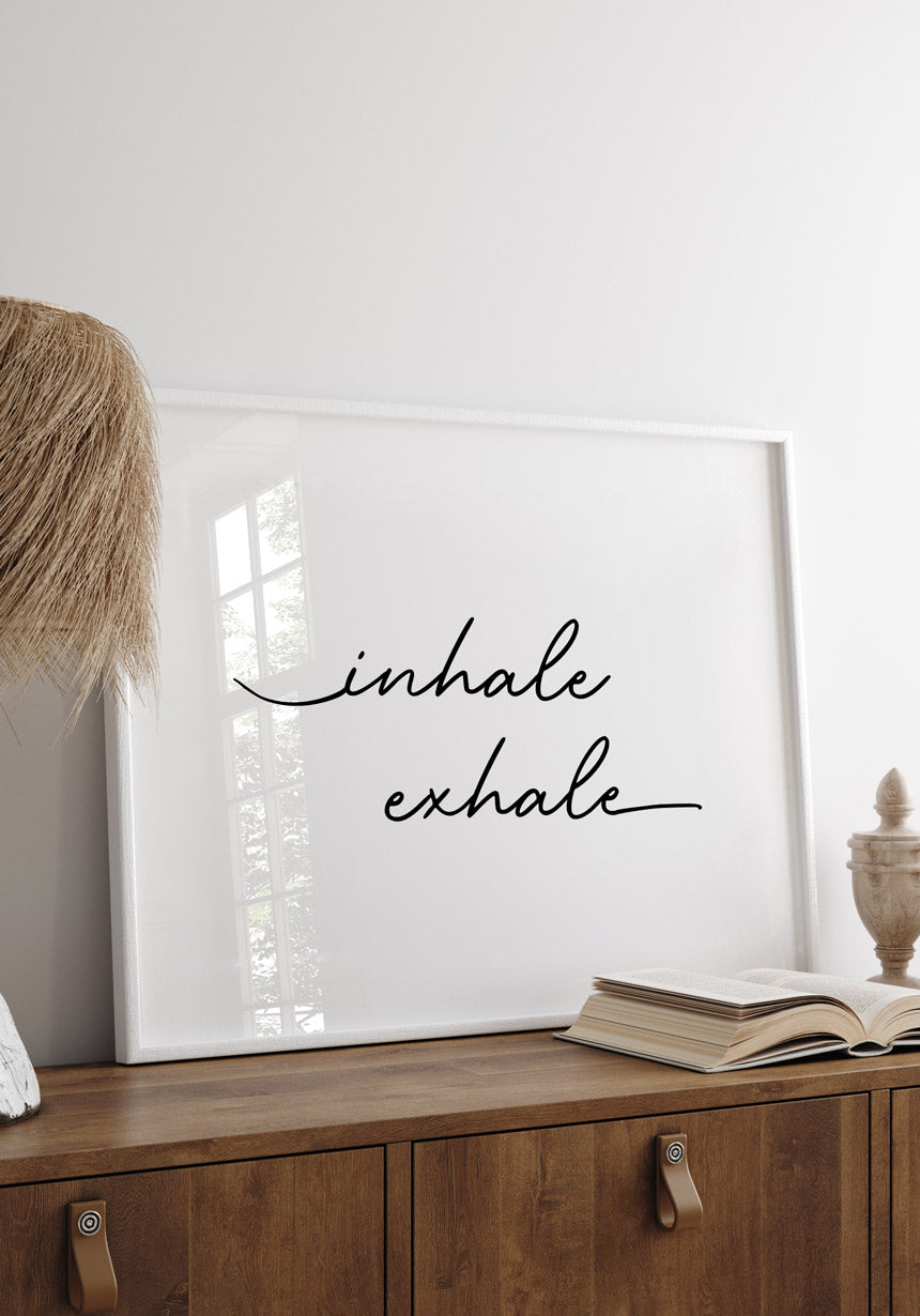 Typografie Poster inhale exhale Yoga
