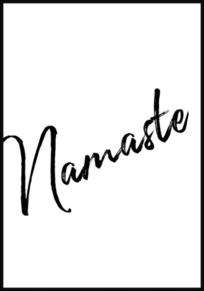 Namaste Poster schwarz auf weiß