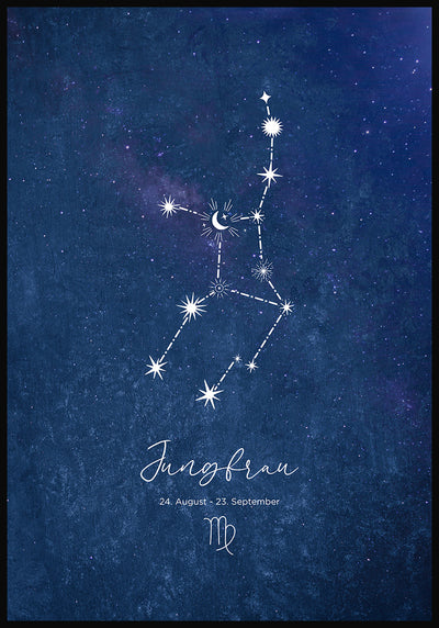 Sternzeichen Poster Illustration auf blauem Hintergrund