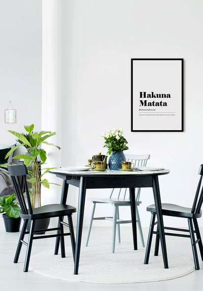 Hakuna Matata Typografie Poster in Küche