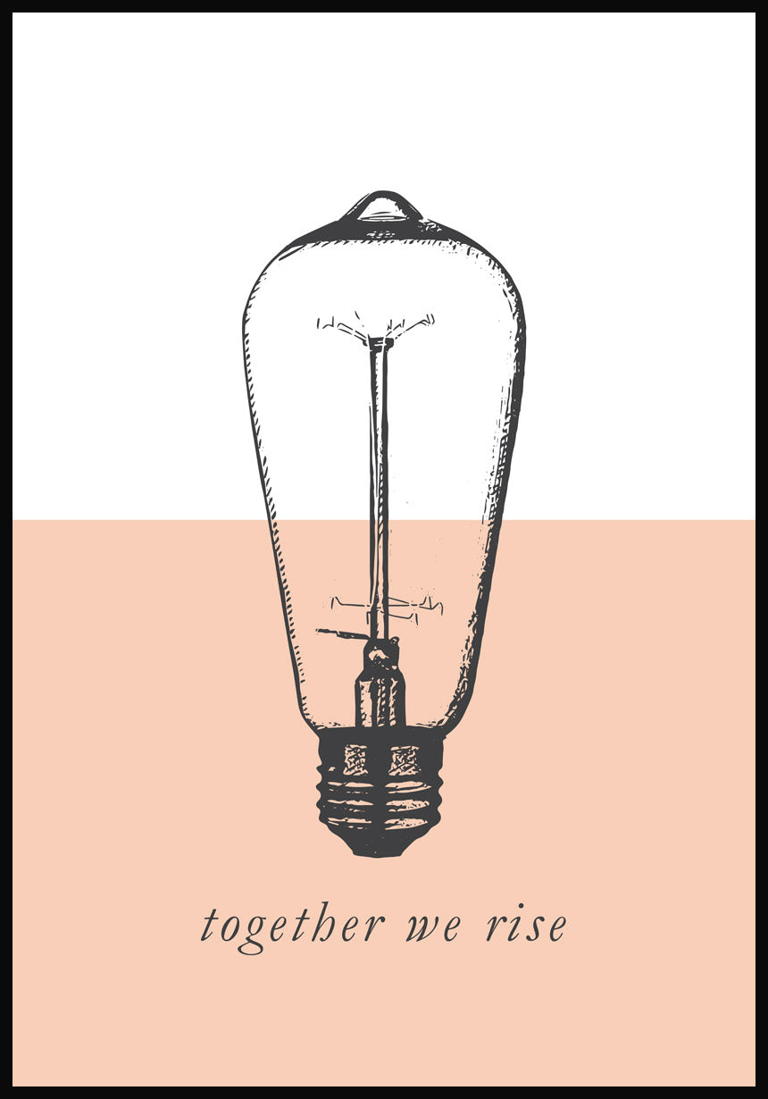 Vintage Poster Glühbirne together we rise